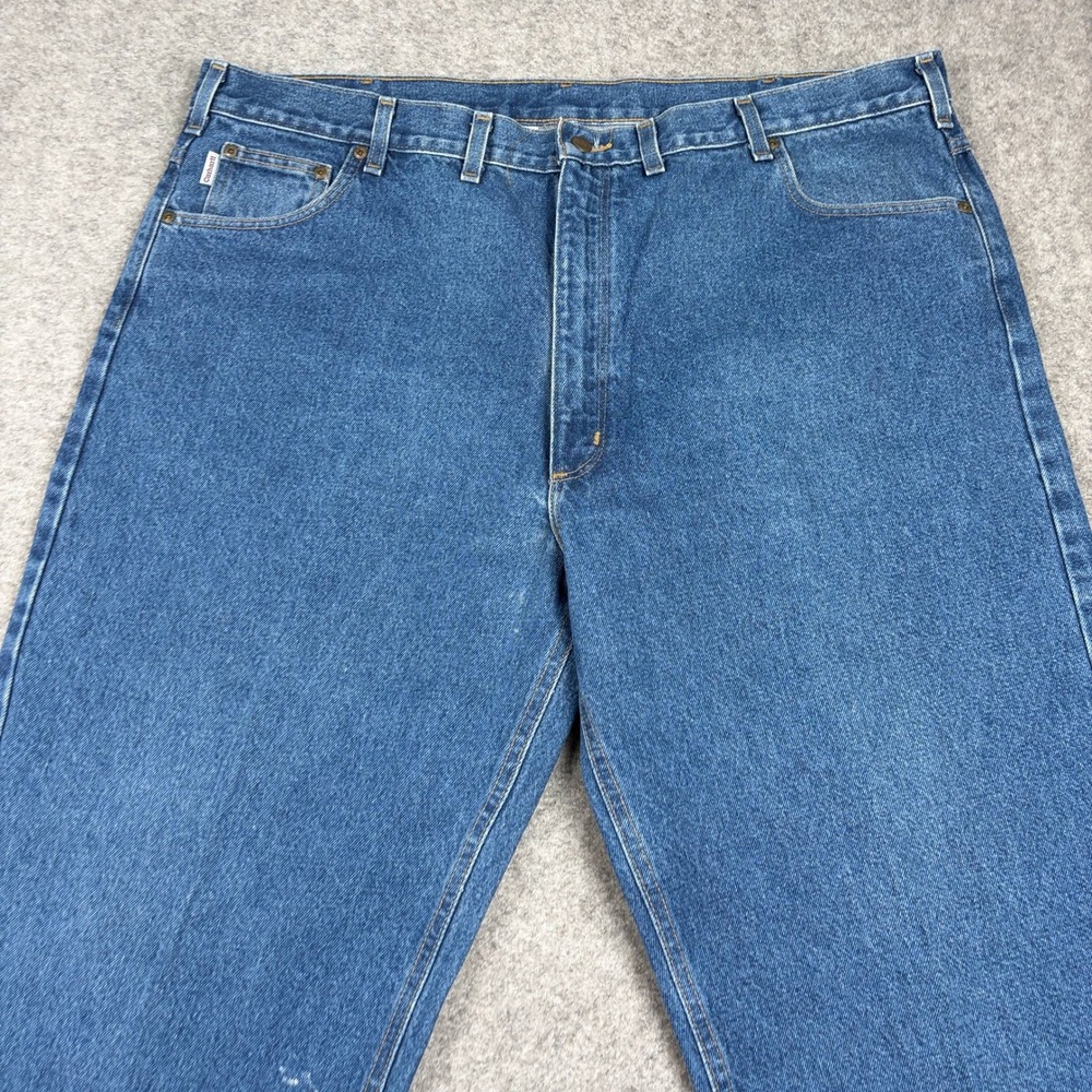 Vintage Carhartt Jeans Men 44x30 Blue Relaxed Fit Straight Leg Workwear Denim
